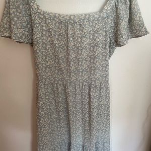 Blue coral square neck midi dress. Worn zero times.